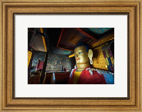 Framed Golden Buddha, Shey, Ladakh, India Print