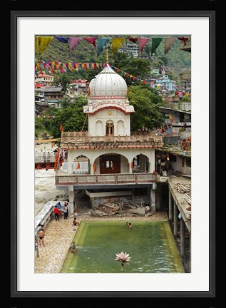 Framed Sri Guru Nanak Ji Gurdwara Shrine, Manikaran, Himachal Pradesh, India Print
