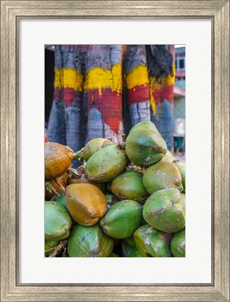 Framed Pile of Coconuts, Bangalore, India Print