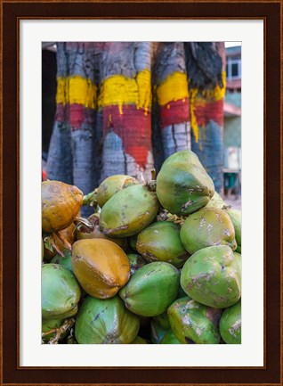 Framed Pile of Coconuts, Bangalore, India Print