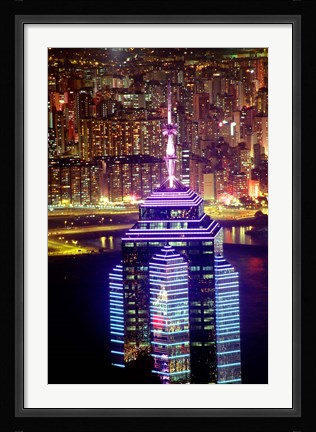 Framed Hong Kong from Victoria Peak with The Center, China Print