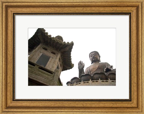 Framed Giant Seated Buddha, Hong Kong, China Print