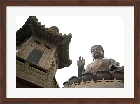 Framed Giant Seated Buddha, Hong Kong, China Print