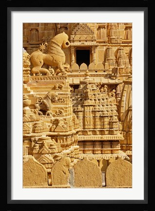 Framed Carvings on Jain Temple, Jaisalmer, India Print