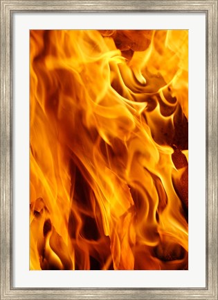 Framed Close-up of fire flames, Jodhpur, India Print