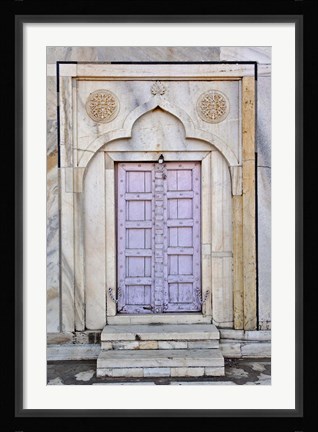 Framed Lavender colored door, Taj Mahal, Agra, India Print
