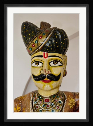 Framed Statue Head, Raj Palace Hotel, Jaipur, India Print