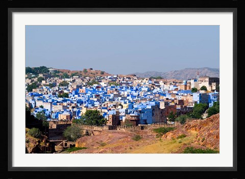 Framed Blue City of Jodhpur from Fort Mehrangarh, Rajasthan, India Print