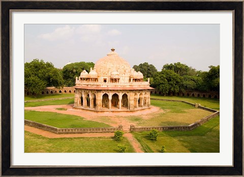 Framed Peaceful Park, Isa Khan Tomb Burial Sites, New Delhi, India Print