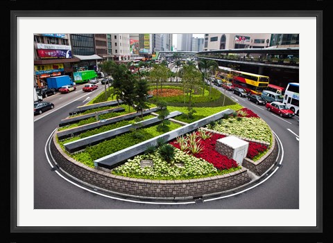 Framed Garden Roundabout, Hong Kong, China Print