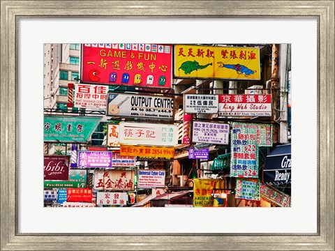 Framed Neon Signs, Hong Kong, China Print