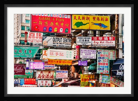 Framed Neon Signs, Hong Kong, China Print