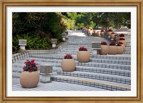 Framed Steps in Hong Kong Park, Hong Kong, China Print