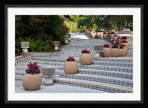 Framed Steps in Hong Kong Park, Hong Kong, China Print