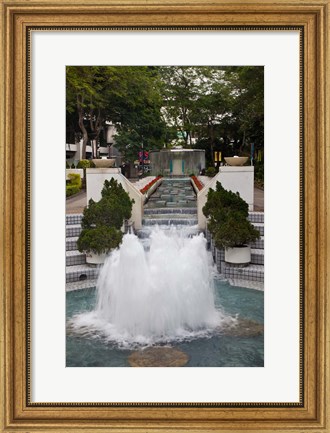 Framed Waterfall In Hong Kong Park, Hong Kong, China Print