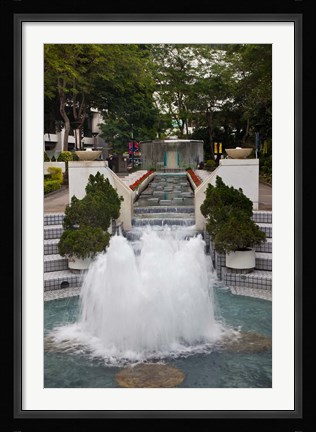 Framed Waterfall In Hong Kong Park, Hong Kong, China Print