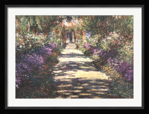 Framed Garden at Giverny Print
