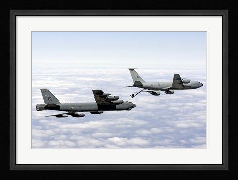Framed B-52H Stratofortress refuels with a KC-135R Stratotanker Print