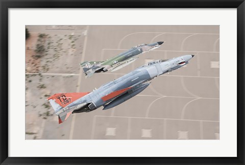 Framed Two QF-4E Phantom II drones break over Holloman Air Force Base, New Mexico Print