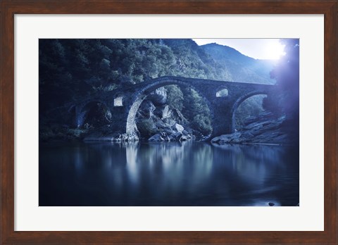 Framed Dyavolski most arch bridge in the Rhodope Mountains, Ardino, Bulgaria Print