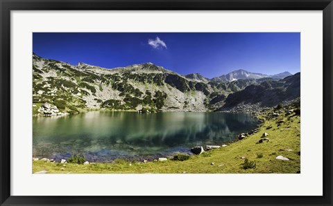 Framed Ribno Banderishko Lake in Pirin National Park, Bansko, Bulgaria Print