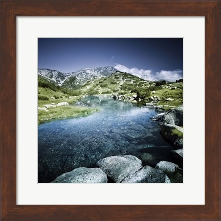 Framed Ribno Banderishko River in Pirin National Park, Bansko, Bulgaria Print