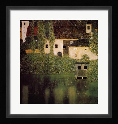 Framed Unterach Manor and Lock Chamber on the Attersee Lake, c.1908 Print