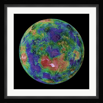 Framed Hemispheric view of Venus, June 3, 1996 Print