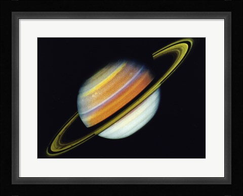 Framed Saturn Taken By Voyager 2 From A Distance of 27 Million Miles Print
