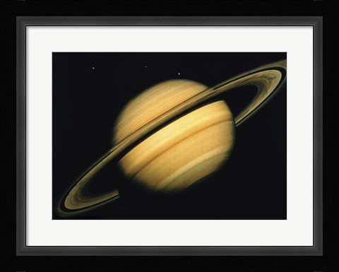 Framed Saturn's Icy Moons Print
