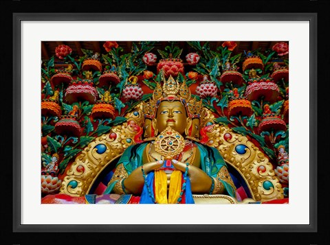Framed Buddha statues at Stok Palace, Ledakh, India Print