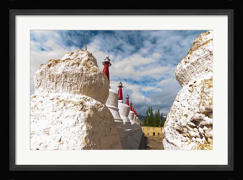 Framed Chortens at the Thiksey Monastery, Leh, Ladakh, India Print