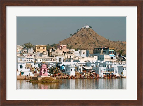 Framed Pushkar shore, Pushkar, India Print