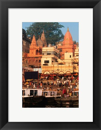 Framed Ganges River in Varanasi, India Print