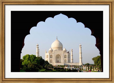 Framed Sunrise at the Taj Mahal, Agra, India Print