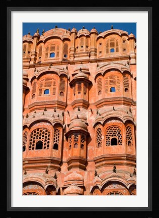 Framed Wind Palace in Downtown Center of the Pink City, Jaipur, Rajasthan, India Print
