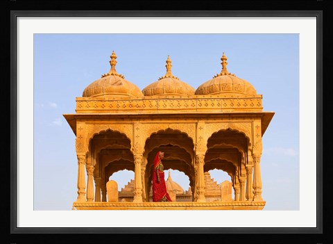Framed Native woman, Tombs of the Concubines, Jaiselmer, Rajasthan, India Print