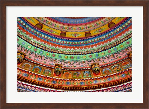 Framed Ceiling of Shree Laxmi Narihan Ji Temple, Jaipur, Rajasthan, India. Print