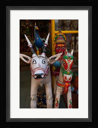 Framed Colorful local handicrafts, Pushkar, Rajasthan, India. Print
