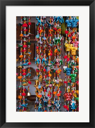 Framed Colorful souvenirs, Pushkar, Rajasthan, India. Print