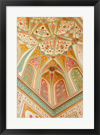Framed Frescoes, Ganesh Pol, Amber Fort, Jaipur, Rajasthan, India. Print