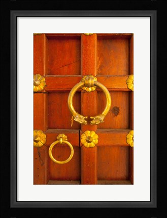 Framed Ornate door at the City Palace, Udaipur, Rajasthan, India Print