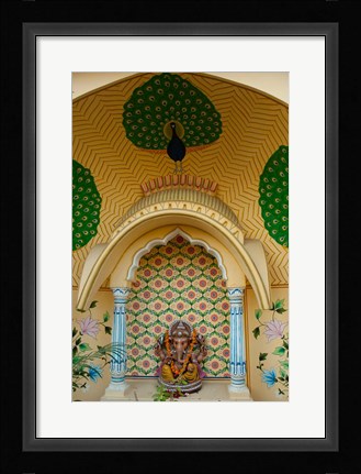 Framed Small shrine to Ganesh, Jaipur, Rajasthan, India. Print
