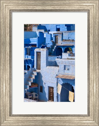Framed Traditional blue painted house, Jodphur, Rajasthan, India Print