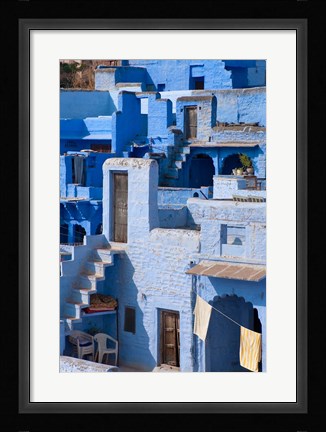 Framed Traditional blue painted house, Jodphur, Rajasthan, India Print