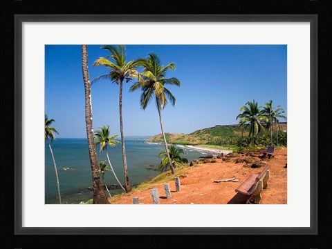 Framed Goa, India. Big and Little Vagator beaches Print