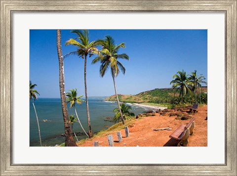 Framed Goa, India. Big and Little Vagator beaches Print