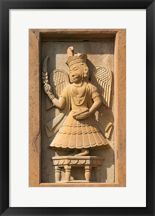 Framed Stone carving in Hotel Prithvi Vilas Palace, Jhalawar, Rajasthan, India Print