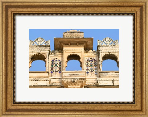 Framed Architectual detail on City Palace, Udaipur, Rajasthan, India Print