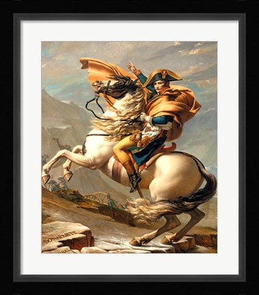 Framed Napoleon Crossing the Alps at the St Bernard Pass Print